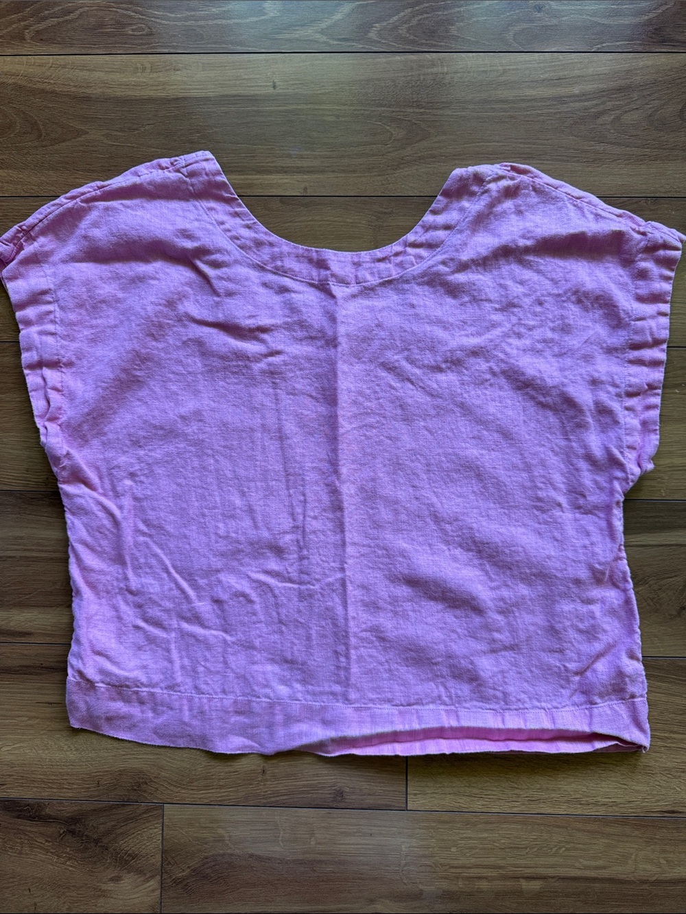 Madewell Pink Linen Boxy Top L